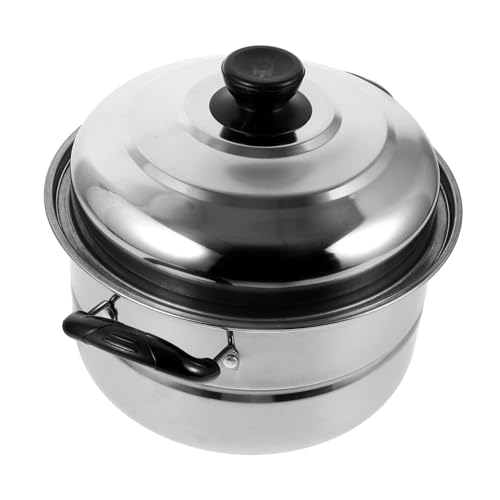 Alipis Olla Inoxidable Cocción y Vapor Olla de Cocina con Doble Asa y Fideos Instantáneos Casa