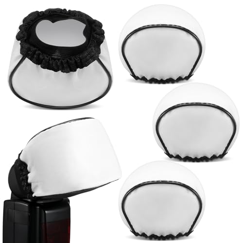 Colingmill 4 Pcs Universal Soft Mini Flash Bounce Diffuser Cap for Flashgun Speed Light Elastic Camera Flash Bounce Diffuser Cover for Flashlight Photography Camera Speed Light