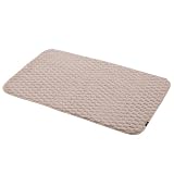 carari(カラリ) バスマット タオル地 80×50cm ベージュ ぽこぽこ 立体織り マイクロファイバー 吸水 速乾 カラリポコバスマット Lサイズ シービージャパン