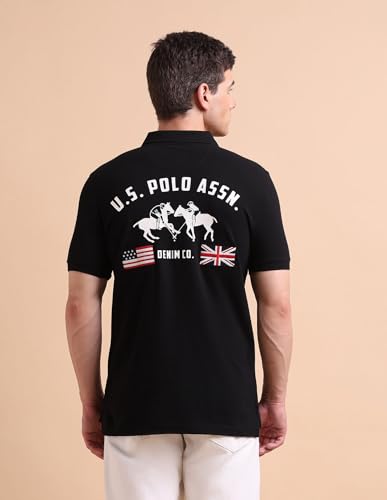 Image of U.S. Polo ASSN. Printed Polo T Shirts for Men - 100% Cotton, Half Sleeves Mens Tshirt