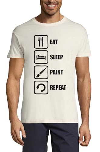 T-shirt homme Eat Sleep Paint Repeat le reflet textile de votre art