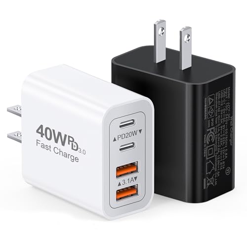 Image of [2Pack] 40W USB C Charger Block, Fast Charge Cube Powered Multi-Port Wall Plug Power Adapter Type C Brick for iPhone 17 /16 /16 Pro Max /15 /15 Pro Max /14 /14 Pro Max /13 /12 /iPad, Motorola, LG,PS5, Huawei