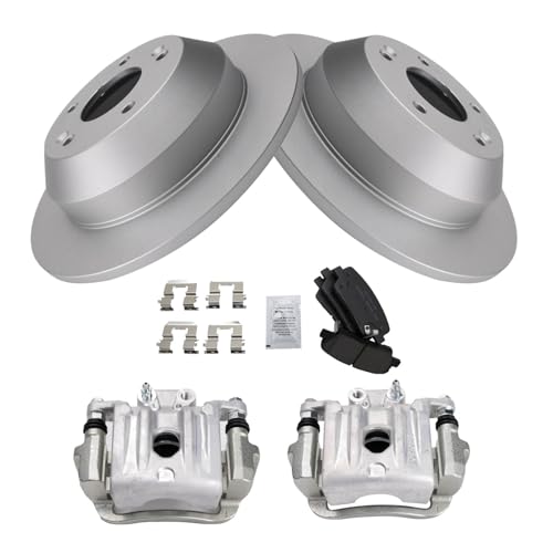 Image of TRQ Rear Brake Pad and Rotor Set Ceramic G Coated Rotors Calipers Compatible with 2014 Kia Sorento