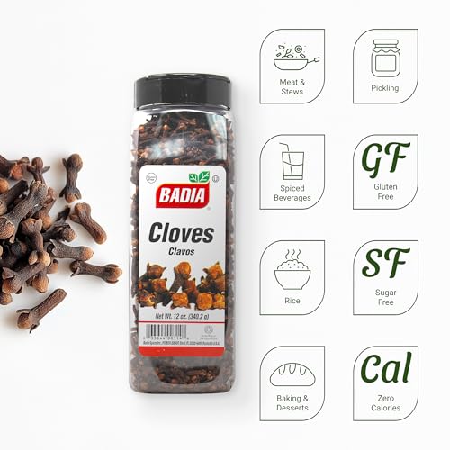 Badia Whole Cloves, 12 oz - Premium Quality Spice for Baking, Cooking & Beverages, Aromatic & Flavorful