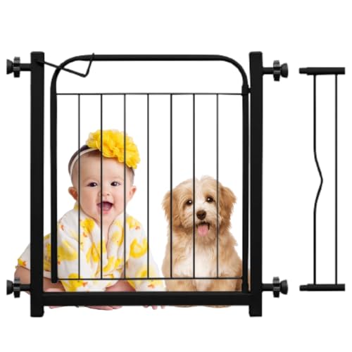 LideraMix, Portão Porteira Grade de Proteção para Crianças e Pet Ajustável, Cães Pequenos e Médios, 68 a 73 cm e 78 a 83 cm, Aço com Pintura Epóxi, Preto