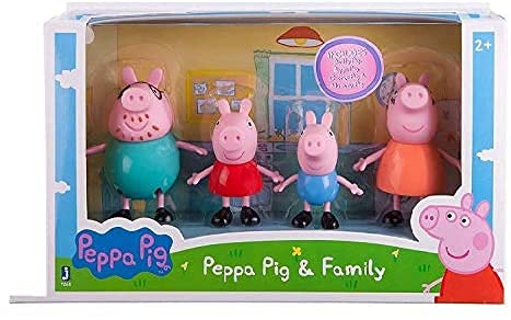 MK Pig Family Set of 4 PEC Best Gift for Kids - Baby Pig, her Brother, Daddy Pig, Mommy Pig, Soft Rubber face (Set of 4)(Pig-4)