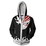 MelangCos Kurosaki Ichigo Cosplay Hoodie Jacket Kurosaki Costume Halloween Outfit (Red, L)