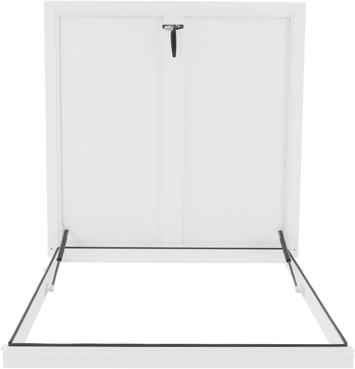 Trappe De Toit en Acier Galvanisé, Porte Daccès De Sécurité à Revêtement en Poudre pour Toitures - Trappe Daccès De Toit en Acier Blanc Durable 23.6" L X 23.6" W - Black