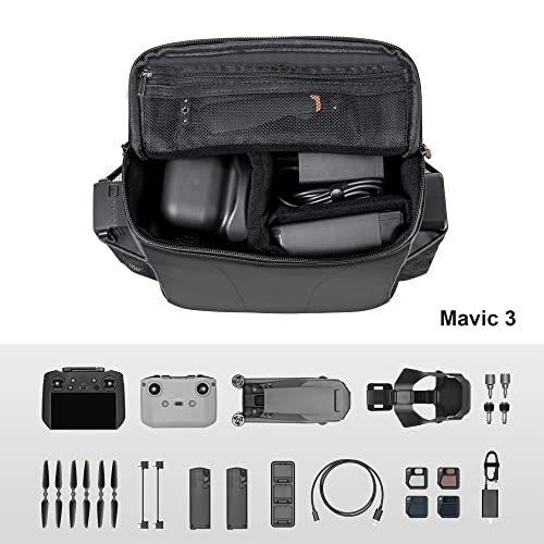 Image of Careflection Waterproof Storage Bag Carrying Abs Double Layer Case for Any Drones :DJI Mavic Mini 3 Pro,3, 2, / DJI Air Series /DJI Mini 2 Se /DJI Mavic 3,2,1 Combo's, Grey