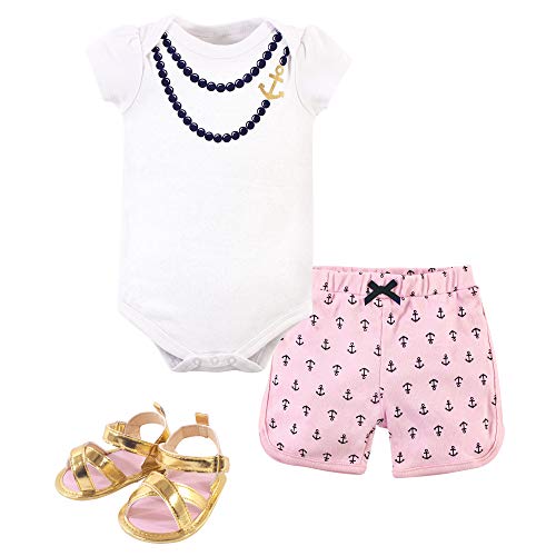 Image of Little Treasure Unisex Baby Cotton Bodysuit, Pant and Shoe Set