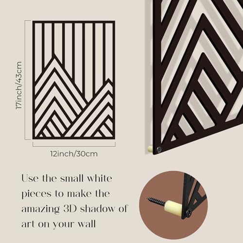 Glamativity MD012 4 Pcs Black Abstract Mountain Line Metal Wall Art, 17 X 12'' Minimalist Décor Single Line Art Wall Décor, 3D Textured Sculptures, Decorative Forest Nature Abstract Line Minimalist Wall Décor Hanging thumb #7