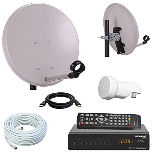 netshop 25 Digital Camping SAT Anlage 40 cm Spiegel + HD Sat Receiver + HD Single LNB + 10m Kabel
