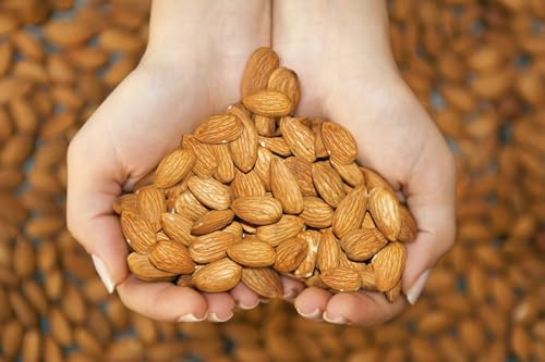 Image of JB&CO 100% Natural California Almonds 1kg, High In Fiber, Nuts & Dry Fruits Premium California almonds, ziplock pouch, Badam beej, bedana, almond kernel. Bold size, in convenient packs of 250g X 4