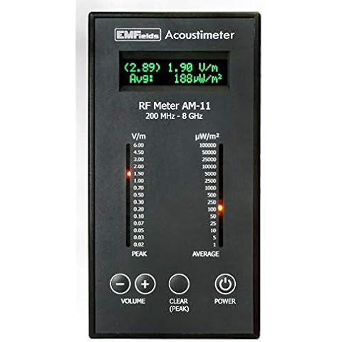EMFields Acoustimeter AM11 - EMF-Messgerät, EMF-Detektor misst jetzt 5 G, breiteste Spektrum 0,2-8,0 GHz, misst Spitze und durchschnittliche RF-Belichtung, eingebauter Lautsprecher Cover