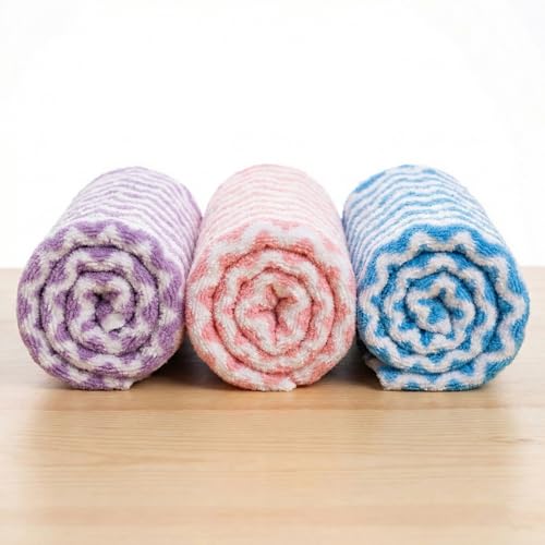 Image of QURIPE 10 Pack Kitchen Cloth Dish Towels, Microfiber Cleaning Cloth Double-Sided Dish Drying Towel Reusable for House Furniture Table Kitchen Dish Window Glasses (Chevron)