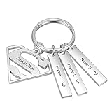 Custom Dad Keychain for Fathers Day Dad Gifts from Daughter Son Personalized Name Keychains for Dadd