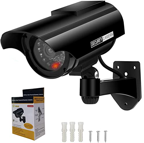 AlfaView Cámara Falsa Dummy Cámara, Solar de Seguridad Fake Cámara Simulada, con Luz LED Intermitente para Exteriores Interiores Hogar Negocios Cover