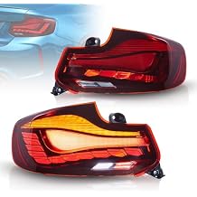 VLAND OLED Tail Lights Compatible For 2014-2020 BMW 2-Series M2 F22 F23 F87 Coupe Convertible with Dragon Scales Running Light, Red Lens Styles