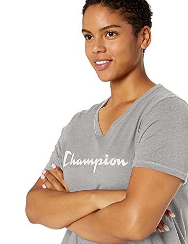 Champion-Womens-Plus-Jersey-V-Neck-Tee-Script-Logo