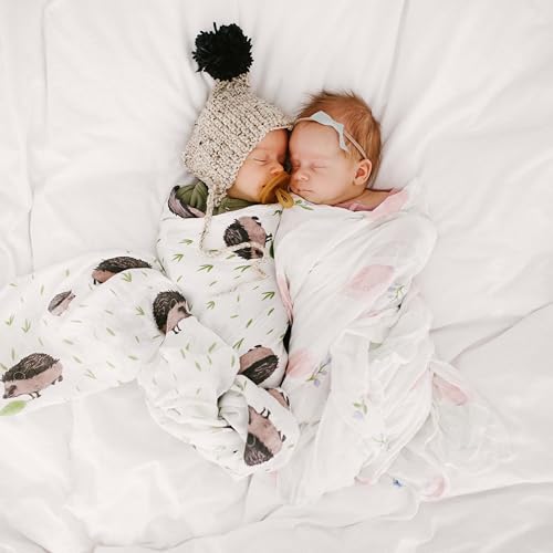 Image of Little Unicorn Deluxe Swaddle | Single | 100% Rayon Muslin from Bamboo | Super Soft | Newborns and Infants | Large 47 inch x 47 inch | Machine Washable (Pink Peony)