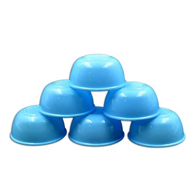 BigPlayer Small Plastic Round Katori /Bowl Set, Dishwasher & Microwave Safe, BPA Free, Food Grade, Unbreakable for Rice, Soup, Pasta, Salad, Snack (Set of 6)