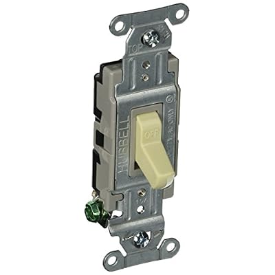Hubbell CSB115I Commercial Specification Switch, Single Pole, 15 amp, 120/277V, Back and Side Wiring, Ivory (Pack of 10)