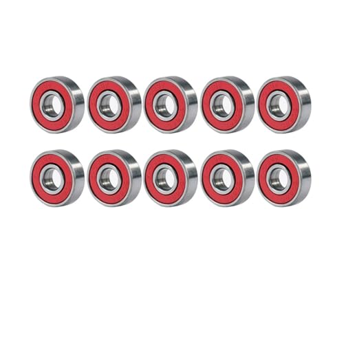 10 �{�[���x�A�����O 608RS ABEC-9 8x22x7mm �Y�f�|�~�j�`���A�x�A�����O�X�P�[�g�{�[�h�X�N�[�^�[�[�a���[���[�X�P�[�g�x�A�����O(Red 608rs)