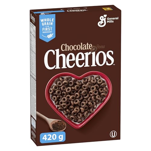 CHEERIOS Chocolate Flavour Cereal Box, Whole Grain is the First Ingredient, No Artificial Colours, No Artificial Flavours, Made with Real Cocoa, 420 Grams Package of Cereal