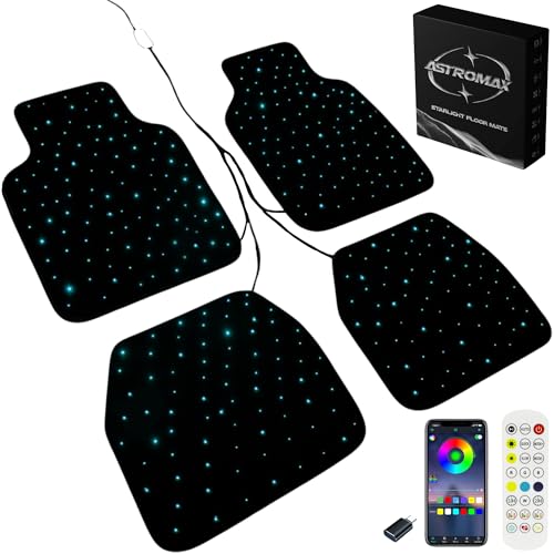 AstroMax Starlight Waterproof Car Floor Mats 4PC 100+ Colors USB Universal One Size Fits All