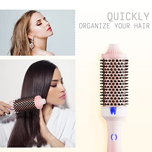 K&K Heated Curling Ceramic Tourmaline Ionic Curling Iron Volumizing Brush Quick Heating Makes Hair Silky Smooth Dual Voltage Travel-Friendly Straightening Round Design (1.77 Inch) #TOP6