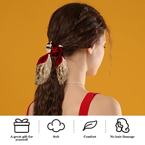 Chouchous pour cheveux anti-casse nœud papillon rose rouge élastique