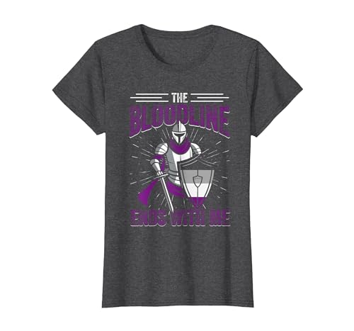 THE Bloodline Ends with ME Funny Asexual Medieval Ace Flag T-Shirt, Women, Dark Heather Grey, X-Small