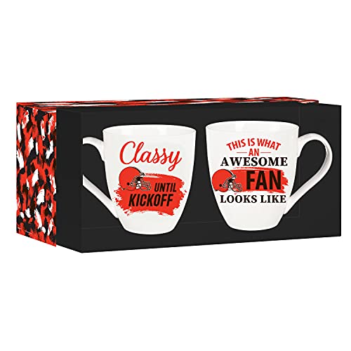 Team Sports America Cleveland Browns, Ceramic Cup O'java 17Oz Gift Set #TOP3