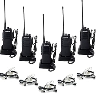 Retevis RT1 2 Way Radios Walkie Talkies Long Range,High Power Two Way Radios Rechargeable,with Earpiece,3000mAh Battery, Rugged, Emergency Alarm,for Adult Construction Warehouse Industry(5 Pack)