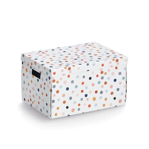 Zeller 14475 Aufbewahrungsbox Dots, recycelter Karton, ca. 25 x 35 x 20 cm