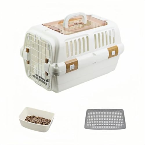 Jifoceltドライブペットキャリー クレート 小型犬用 天窓付き ツードア 猫 キャリー 犬 キャリー 小動物 キャリー ペットキャリー ゲージ ハードキャリー 取っ手付き 室内用ハウス 大きめ 持ち運び 航空輸送ボックス 旅行 通院 防災 簡単組立