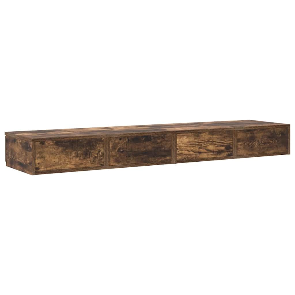 Cassetti da letto in rovere affumicato, 160 x 36,5 x 16,5 cm, 4 cassetti push-to-open, comodino durevole per camera da letto, proprietari di case moderne