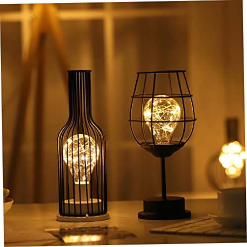 Snner 1Pc LED Bureaulamp Wijnfles Tafellamp Ijzer Wijn Flessen Decoratie Lamp Industriële Metalen Smeedijzeren Lamp… - Afbeelding 7