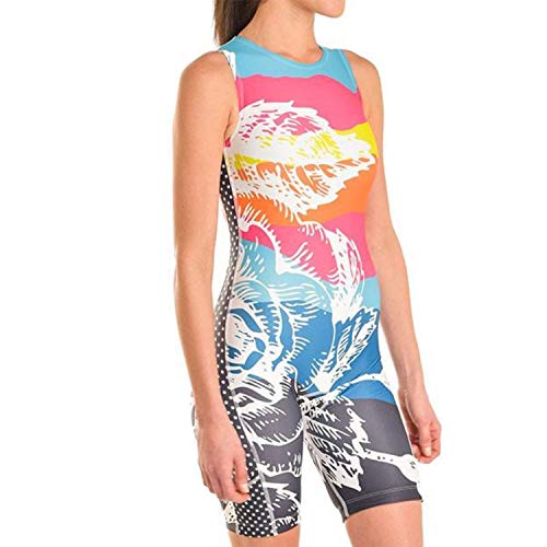 Triflare Womens Mountain Rose One Piece Triathlon Suit | Sleeveless | Tri Suit Women | Triathlon Suits Women | (X-Small)