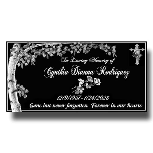 Personalized Memorial Granite Stone,Garden Memorial plaques for Outdoors,Headstones for Graves,Cemetery Marker,Memorial Stones,Grave Markers for Cemetery for Humans