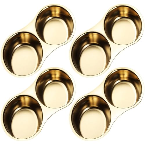 2段グリッドステンレスソースディッシュ仕切り調味料プレート熱鍋ディッピングボウル酢醤油スパイス調味料トレイキッチン用