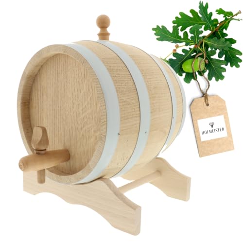 HOFMEISTER® Tonneau en chêne 3L pour vin, Whisky & Eau-de-Vie, Fabrication Artisanale UE, avec...