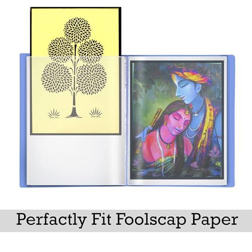 Image of TULMAN 10 Pockets Full Scape Bound A4 Size Presentation Display Book Portfolio File Binders with Plastic Sleeves Document Organizer for Music Sheets Artwork Drawing for School - (Color May Vary)(4 Pk)