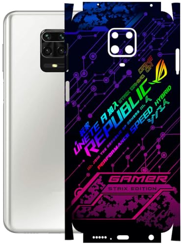 Image of AtOdds - Full Body Back Screen Guard Protector Film - Lamination Wrap Skin Sticker Compatible with REDMI Note 9 PRO MAX | Scratchproof Matte Finish (Gamer)