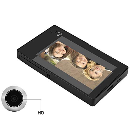 Wendry Cámara de Mirilla, Visor de Puerta Digital, Puerta Digital Inteligente, Visor de Mirilla, Cámara de Seguridad Profesional, Monitor de Cámara de Seguridad HD de Gran Angular de 145 °