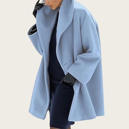 Women Wool Coat Single Breasted Hooded Jacket Casual Shawl Collar Jacket Pea Coats Loose Trench Coats Long Overcoat2