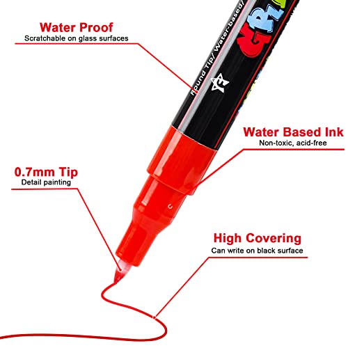 Acrylstifte LUZOON Permanent Marker in 18 Farben für verschiedene Oberflächen