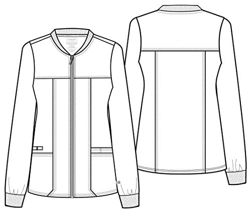 Cherokee Women Warm Up Scrubs Jacket Modern Classic Fit With Zip Front Ww305Ab, S, Black #TOP6