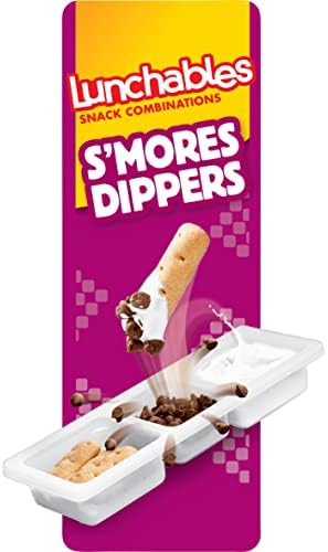 Lunchables S'mores Dippers Snack Pack with Honey Graham Sticks (Milk Chocolate Chips & Marshmallow Creme, 12 ct Pack, 2.3 oz Trays)