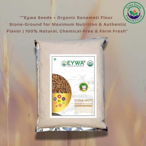 Image of Eywa Seeds & Exports Pvt Ltd Organic Sonamoti Wheat /Pagambari Wheat Flour (15 Kg) For Eating And Cooking|Sonamoti Golden Daane Wheat|Produce Of India From Organic Farms By Eywa